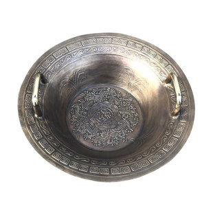 仿古摆件古铜盆老铜盆龙洗盆鱼洗盆纯铜聚宝盆家用风水招财客厅