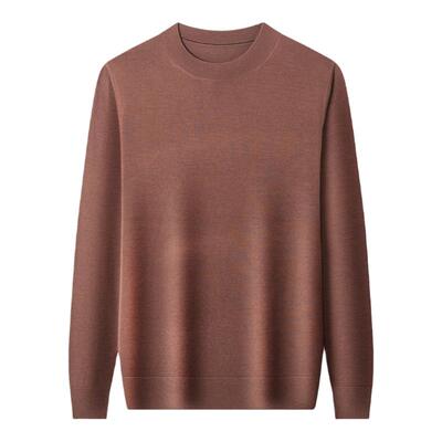 高端精纺羊毛羊绒薄男圆领针织衫