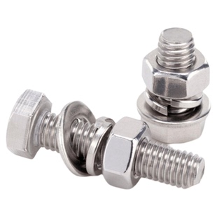 M18M20M22M24 316L不锈钢外六角螺丝螺母套装平弹垫组合加长螺杆