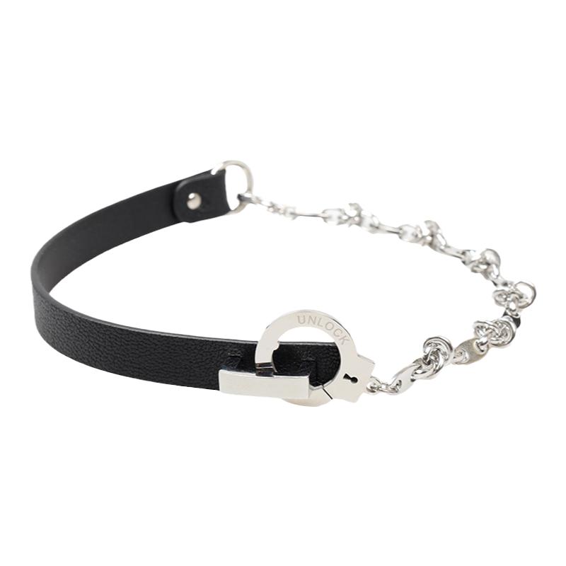 手铐羊皮锁骨链女choker