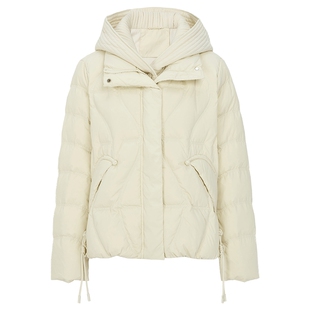 马天奴2025冬季新款纯色连帽羽绒服短款保暖外套时尚休闲百搭女装