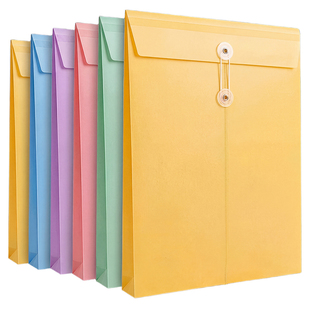 三益档案袋防水文件袋彩色PP文件夹文件资料袋塑料收纳袋公文袋加厚耐用办公资料整理袋带标签可定制印logo