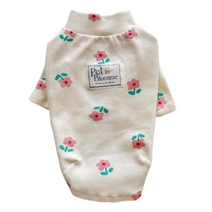 一束春花~秋季宠物衣服打底衫比熊雪纳瑞贵宾幼犬小奶狗衣服纯棉