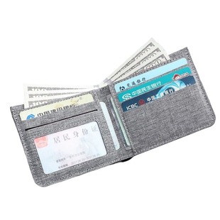 男士帆布短款钱包进口大容量商务钱夹多卡位卡包简约驾驶证一体包