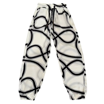 高腰韩版冰丝缎面九分裤显瘦百搭