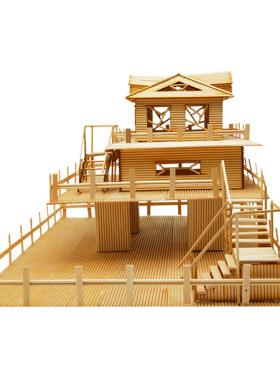 废物利用建筑模型雪糕棒手工制作