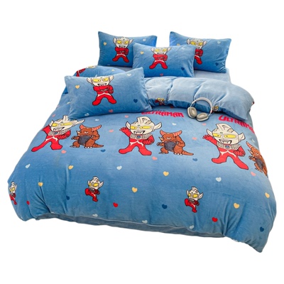 冬季加厚牛奶绒四件套