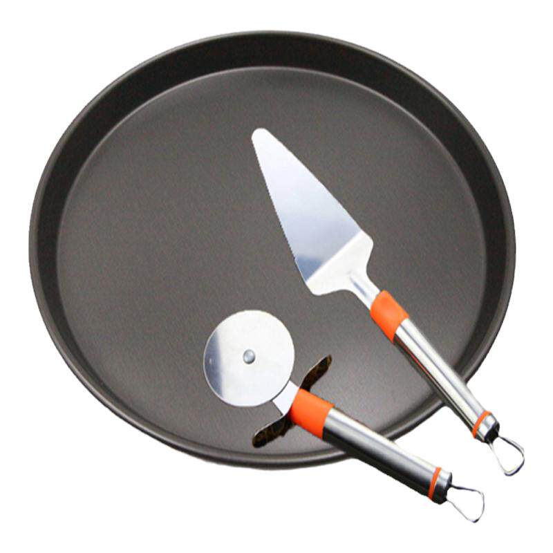 披萨工具固底披萨盘硬模烤盘烘焙模具圆形不粘8/10英寸披萨盘套装