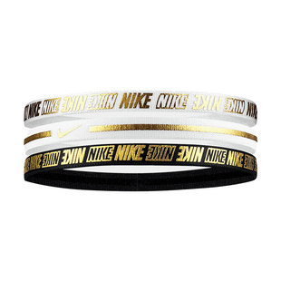 NIKE发带运动跑步足网篮球男女子束发带皮筋发饰耐克细头带3条装