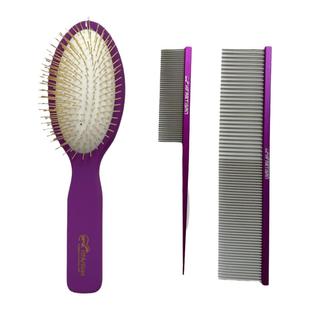 HF宠物美容针梳约克夏分界柄梳狗拉毛开结蓬松专用美容梳