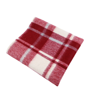 亲肤微廓形 红色格子韩风长毛羊毛面料冬天大衣斗篷服装布料批发