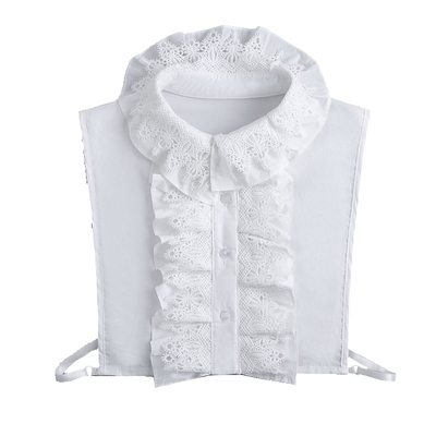 棉质荷叶边宫廷风假领子女士秋冬