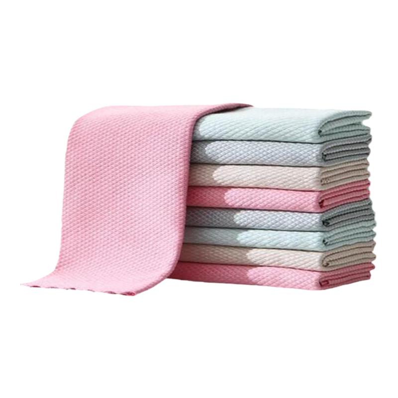 吸水不掉毛不沾油鱼鳞抹布家用懒人干湿两用厨房神器洗碗布擦玻璃