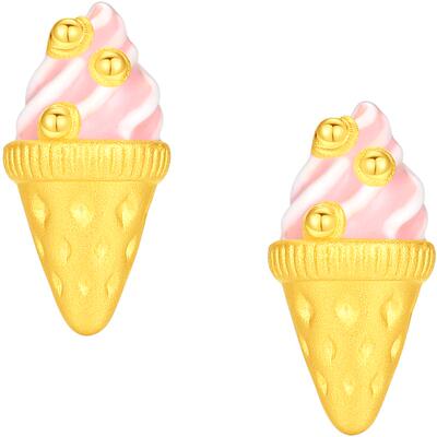 周大福SOINLOVE黄金耳钉