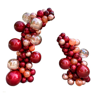 结婚气球链红色婚房订婚布置开业周年店庆气球场景拱门背景墙定制