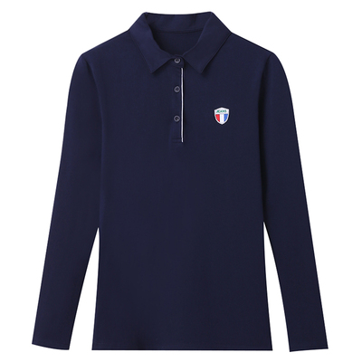 长袖翻领POLO衫工作服订制LOGO