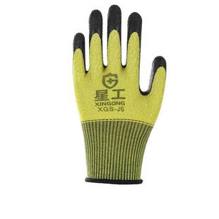 星工浸胶线手套半挂胶防滑耐磨防油胶皮工业劳保手套12双XGS-J6