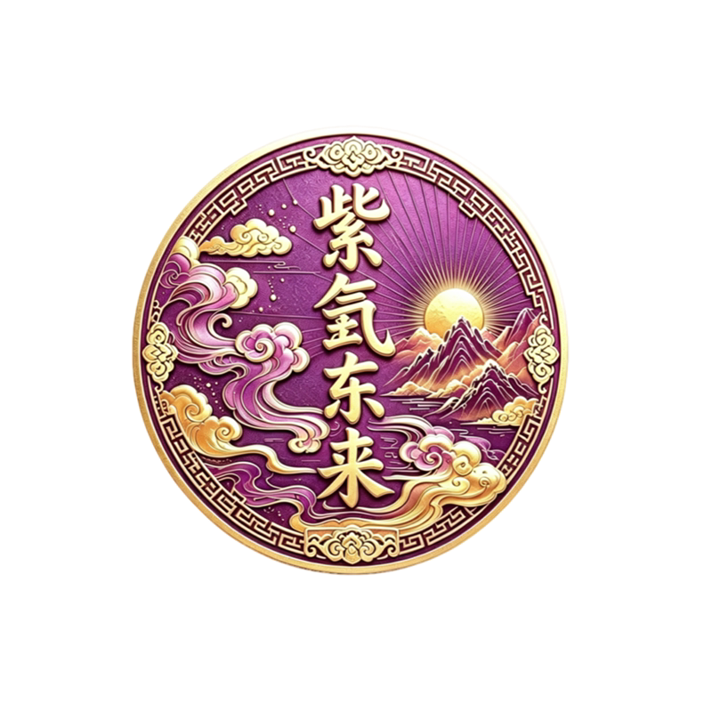 八方来财【衣柜贴】国风家用衣柜门贴门紫气东来8cm墙贴装饰贴