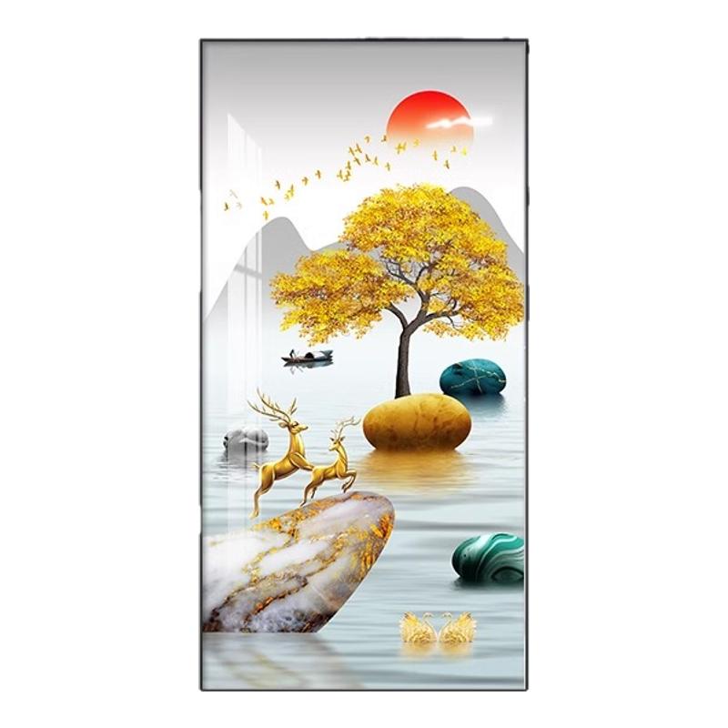 玄关装饰画现代简约入户正对进门墙壁挂画新中式玄幻走廊过道壁画