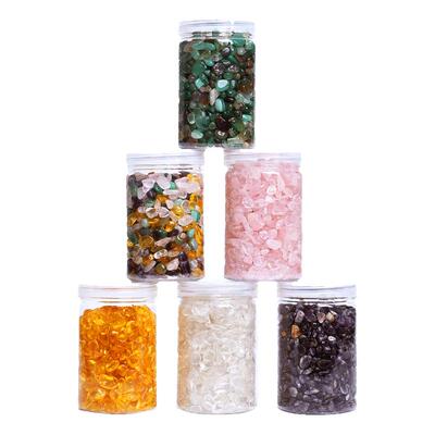 天然水晶碎石消磁用品黄粉绿黑白