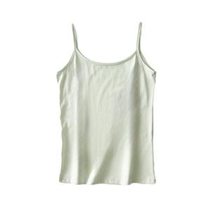 宜而爽40支纯棉背心女士吊带衫95%棉窄带加长款外穿内搭显瘦上衣