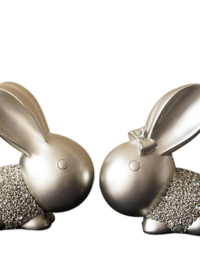 欧式可爱情侣兔子摆件礼物生日