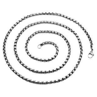 钛钢项链男女款 盒子链 无吊坠裸链加长款单链子55 60 70 80 90CM