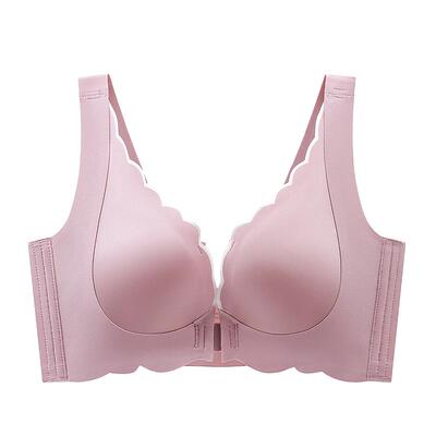 前扣聚拢小胸文胸背心式大胸显小