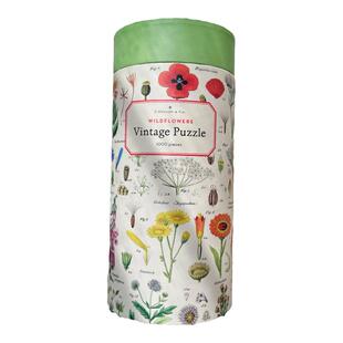 Cavallini拼图1000片美国进口美式复古成人益智玩具治愈裱框野花