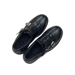 羊皮版~英伦皮带扣乐福鞋女2025新款黑色圆头百搭小皮鞋软底单鞋