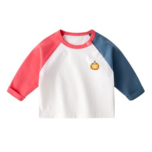 婴儿t恤春秋休闲上衣男宝宝纯棉卡通衣服女小童春装洋气打底衫潮3