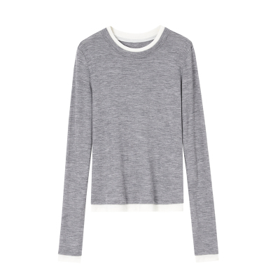 indicia标记商场同款25春新款简约百搭款撞色针织衫F2A5ZZ041F