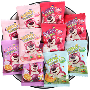 迪士尼水果味啵皮软糖荔枝百香果白桃密瓜多口味喜糖儿童分享零食