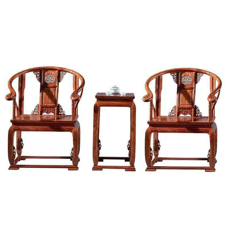 红木椅子刺猬紫檀皇宫椅三件套中式圈椅仿古花梨木实木太师椅子