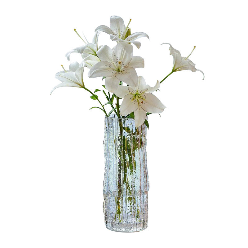 透明玻璃花瓶摆件ins大花器百合鲜花客厅插花餐桌轻奢高级感装饰