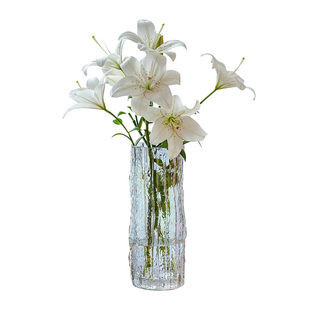 透明玻璃花瓶摆件ins大花器百合鲜花客厅插花餐桌轻奢高级感装饰
