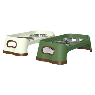 休普猫盆食盆不锈钢双碗加高