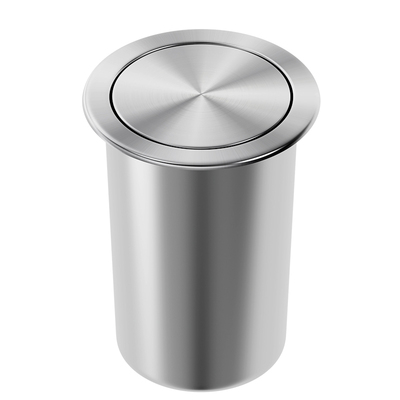 黑色不锈钢台面嵌入式垃圾桶摇盖