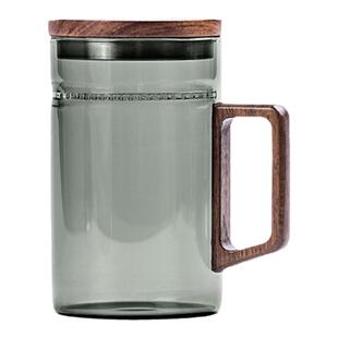 言和堂绿茶杯月牙泡茶杯办公室玻璃茶杯家用过滤水杯简约带盖杯子