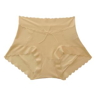 高腰内裤女夏季薄款冰丝无痕收腹提臀大码胖mm性感蕾丝女士三角裤