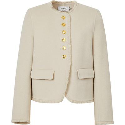 MOFAN摩凡冬新款杏米色毛呢外套