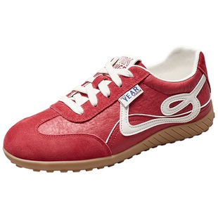 意尔康女鞋2026新款鞋子休闲运动鞋女款本命年红色新年阿甘德训鞋