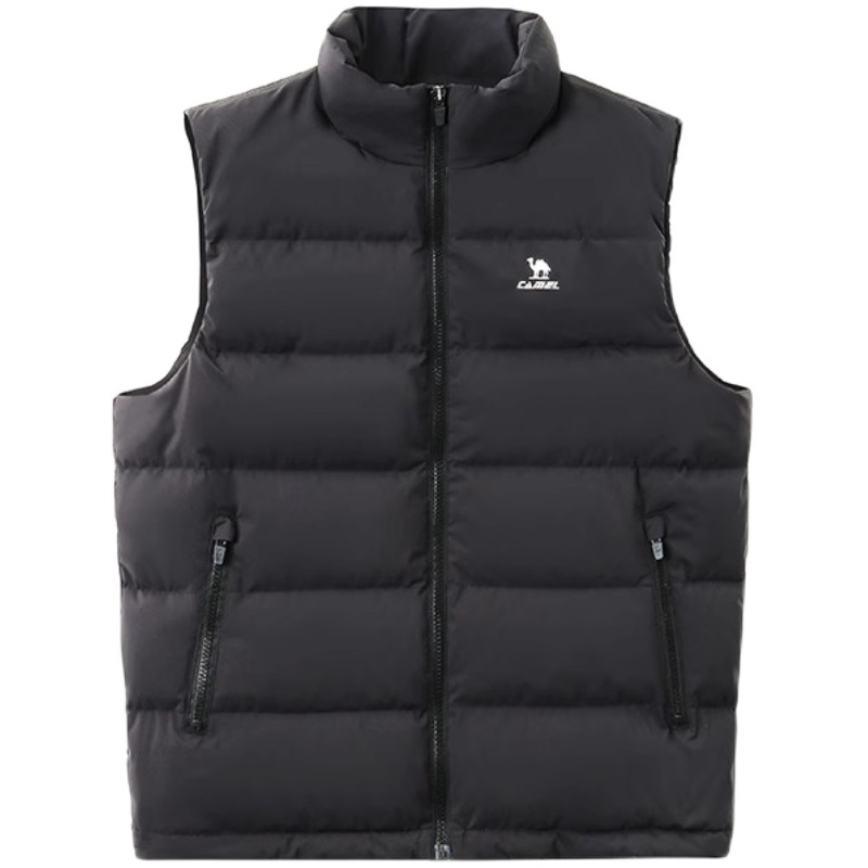 骆驼羽绒马甲女春秋2024新款白鸭绒保暖休闲马夹时尚背心外套立领