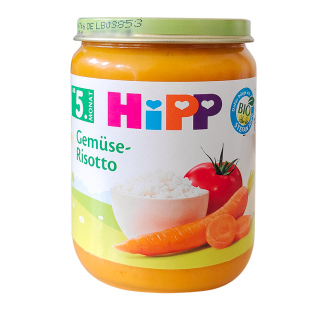 德国喜宝Hipp婴幼儿有机意式牛奶蔬菜烩饭泥宝宝辅食泥 5月+ 190g