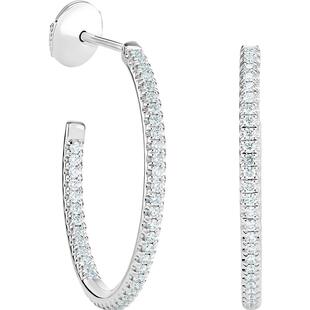 De Beers 戴比尔斯 DB Classic 18K白金钻石耳环 (25毫米)