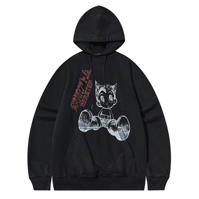 BEASTER做旧水洗复古连帽卫衣