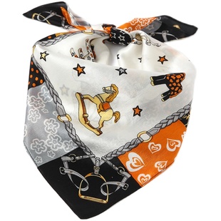 宝宝丝巾女婴儿小方巾儿童围巾春季真丝纱巾三角围脖防风春秋薄款