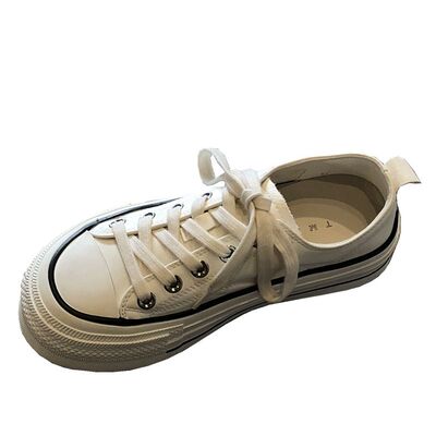 舒适百搭真皮圆头厚底休闲鞋板鞋