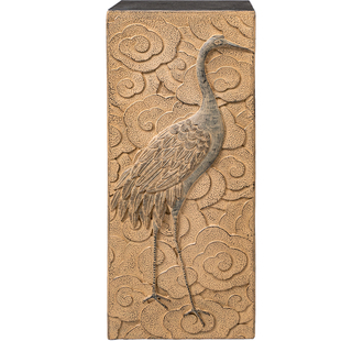 匠心坊中式庭院花园布置造景装饰云纹石柱落地盆栽底座古风装饰品