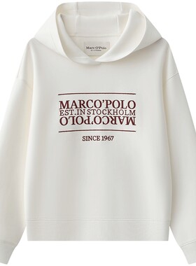Marc O'Polo/MOP秋季新款气质莱赛尔棉混纺刺绣logo连帽卫衣女士